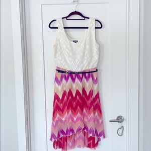 Asymmetrical-high/low sleeveless dress